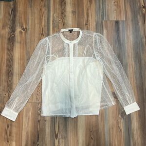 Express lace button down w/ cami